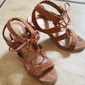 Spring tan lace up sandals